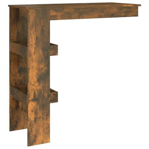 Vægmonteret barbord 102x45x103,5 cm konstrueret træ røget eg
