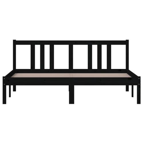 Sengeramme 150x200 cm King Size massivt træ sort