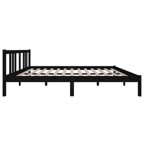 Sengeramme 150x200 cm King Size massivt træ sort