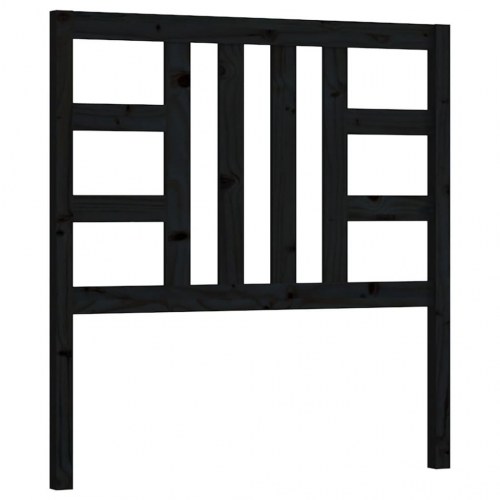Sengegavl 96×4×100 cm i massivt fyrretræ - sort