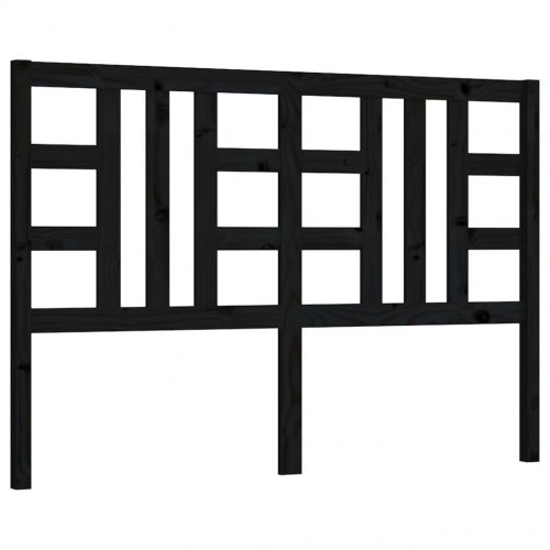 Sengegavl 166 × 4 × 100 cm i massivt fyrretræ - sort