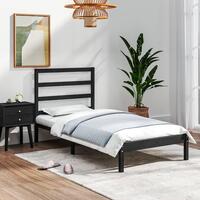 Sengeramme 75x190 cm Small Single massivt træ sort