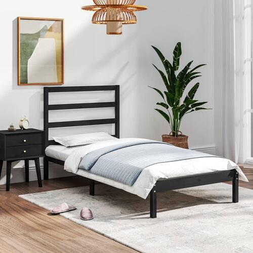 Sengeramme 75x190 cm Small Single massivt træ sort