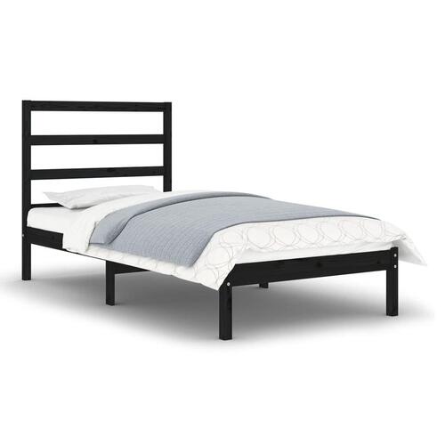 Sengeramme 75x190 cm Small Single massivt træ sort
