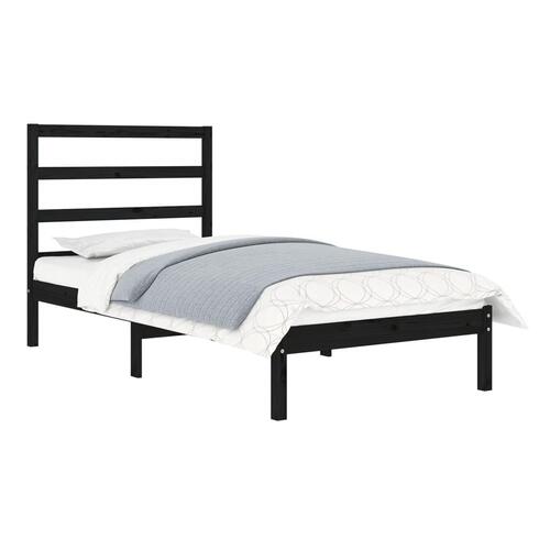 Sengeramme 75x190 cm Small Single massivt træ sort