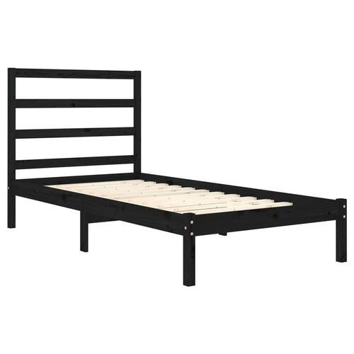 Sengeramme 75x190 cm Small Single massivt træ sort