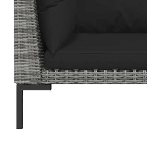 Moduler til havesofa 2 stk. med hynder halvrundt polyrattan