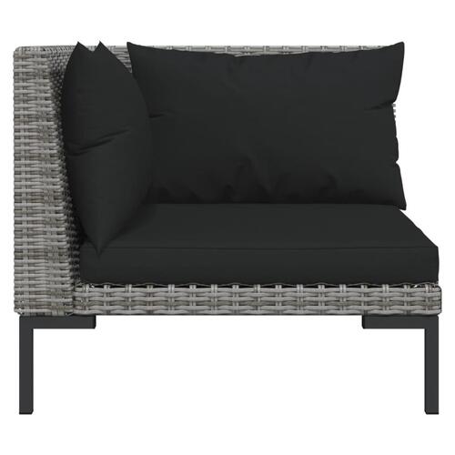 Moduler til havesofa 2 stk. med hynder halvrundt polyrattan