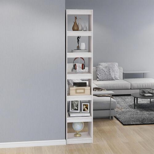 Bogreol/rumdeler 40x30x199 cm massivt fyrretræ hvid