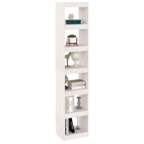 Bogreol/rumdeler 40x30x199 cm massivt fyrretræ hvid