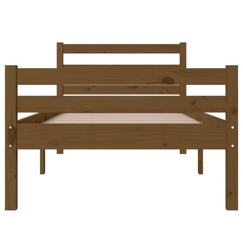 Sengeramme 75x190 cm Small Single massivt træ gyldenbrun