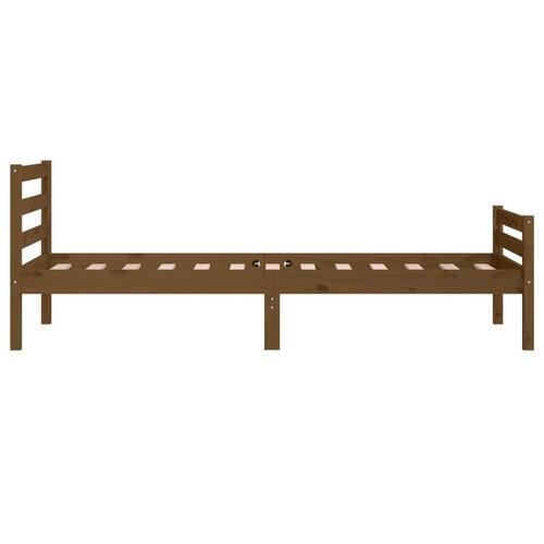 Sengeramme 75x190 cm Small Single massivt træ gyldenbrun