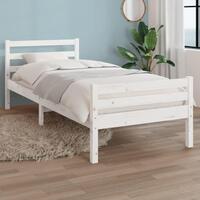 Sengeramme 90x190 cm Single massivt træ hvid