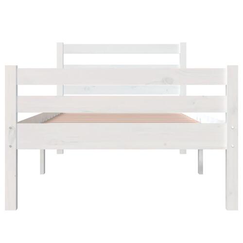 Sengeramme 90x190 cm Single massivt træ hvid