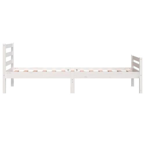 Sengeramme 90x190 cm Single massivt træ hvid
