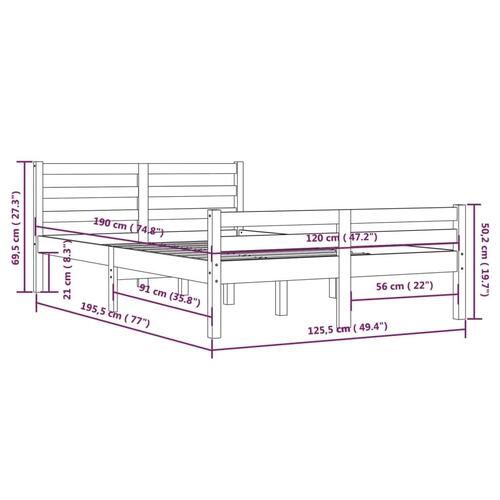 Sengeramme 120x190 cm massivt træ