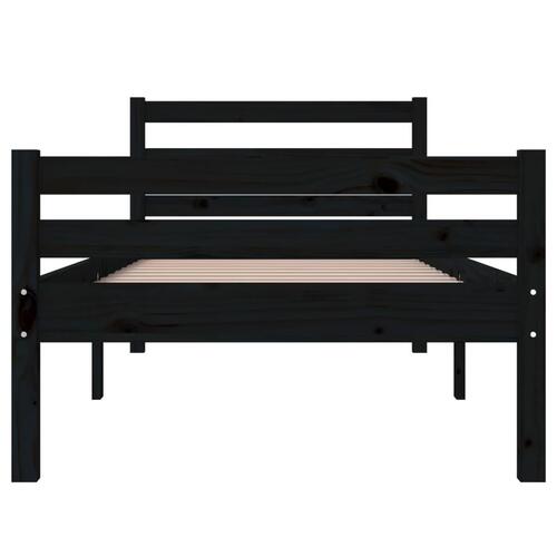 Sengeramme 90x200 cm massivt træ sort