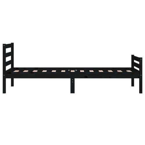 Sengeramme 90x200 cm massivt træ sort