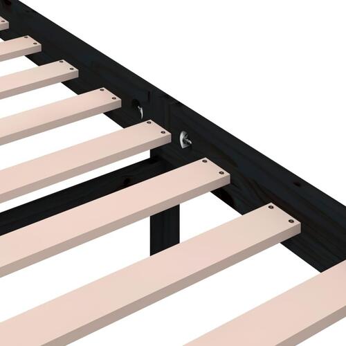 Sengeramme 90x200 cm massivt træ sort