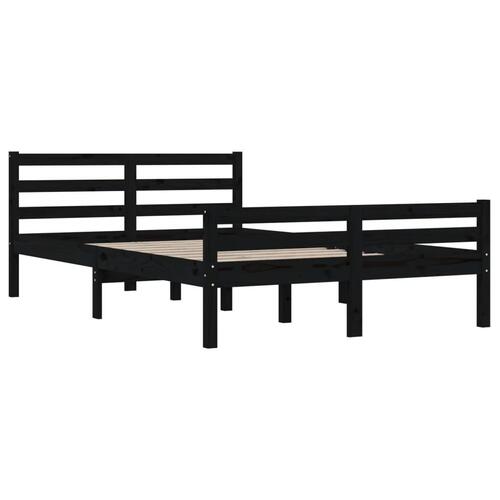 Sengeramme 120x200 cm massivt træ sort