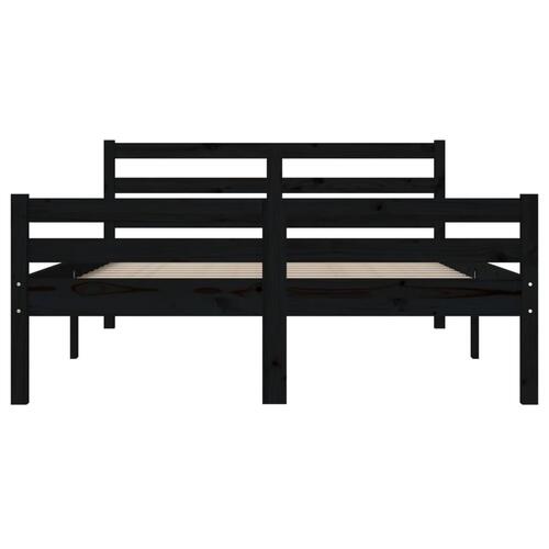 Sengeramme 120x200 cm massivt træ sort