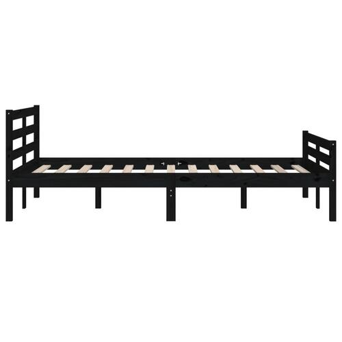 Sengeramme 120x200 cm massivt træ sort