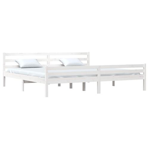 Sengestel 180x200 cm Super King massivt fyrretræ hvid