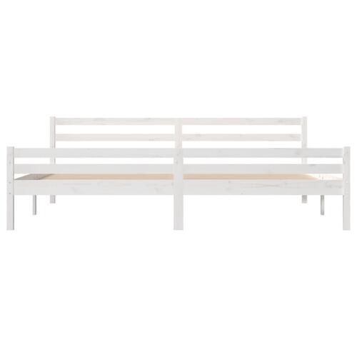 Sengestel 180x200 cm Super King massivt fyrretræ hvid