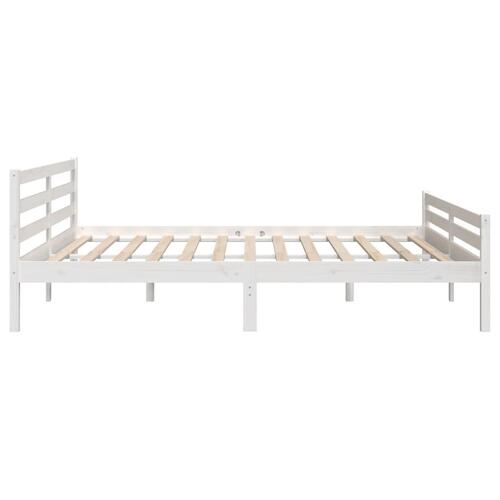 Sengestel 180x200 cm Super King massivt fyrretræ hvid