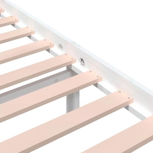 Sengestel 180x200 cm Super King massivt fyrretræ hvid