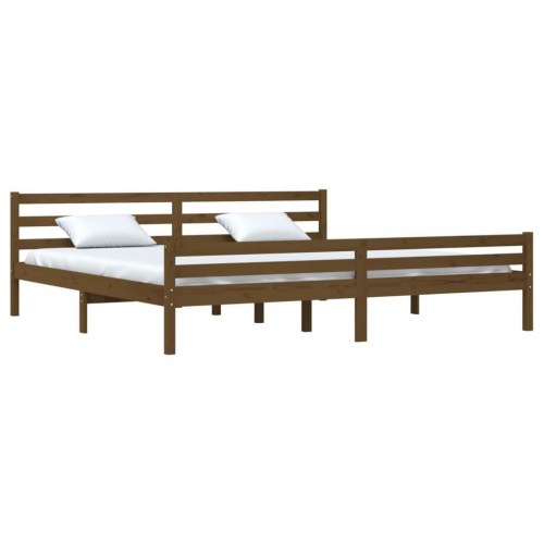 Sengestel 180x200 cm Super King massivt fyrretræ gyldenbrun
