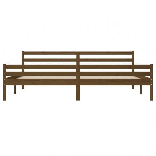 Sengestel 180x200 cm Super King massivt fyrretræ gyldenbrun