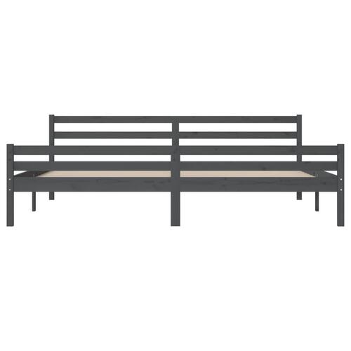 Sengeramme 200x200 cm massivt træ grå