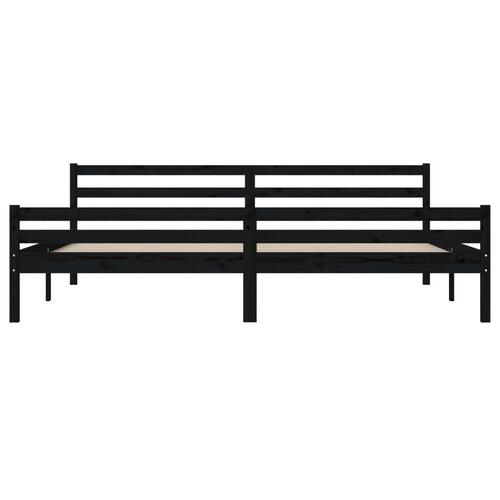 Sengeramme 200x200 cm massivt træ sort