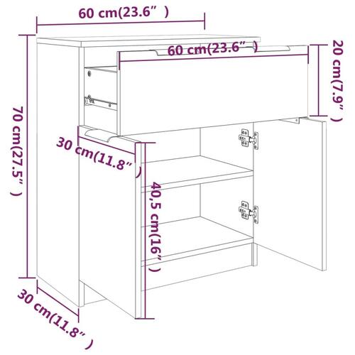Skænk 60x30x70 cm konstrueret træ betongrå