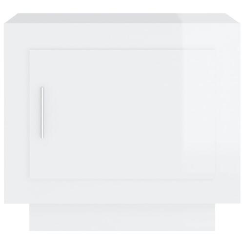 Sofabord 51x50x45 cm konstrueret træ hvid højglans