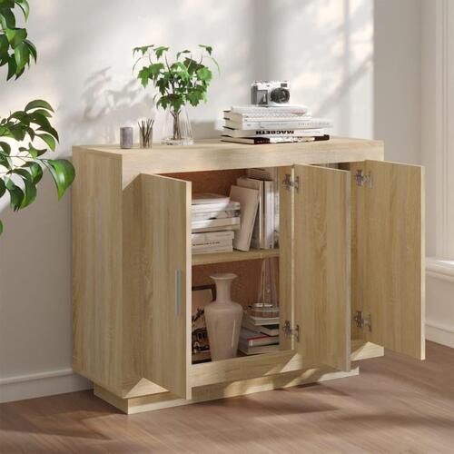 Skænk 92x35x75 cm konstrueret træ sonoma-eg