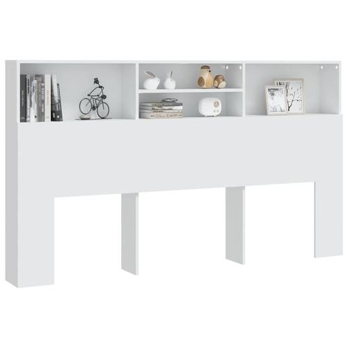 Sengegavl med opbevaring 180x19x103,5 cm hvid