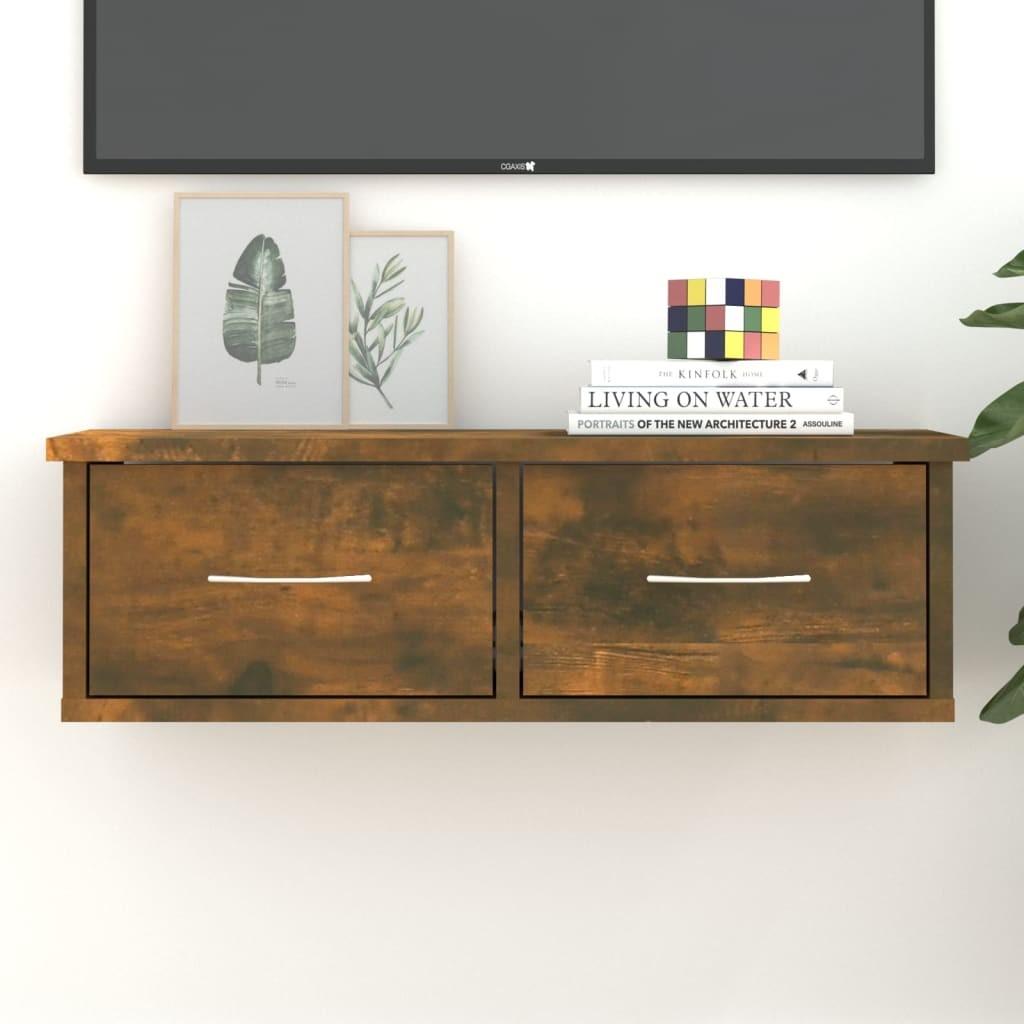 Vægskab 60x26x18,5 cm konstrueret træ røget egetræsfarve