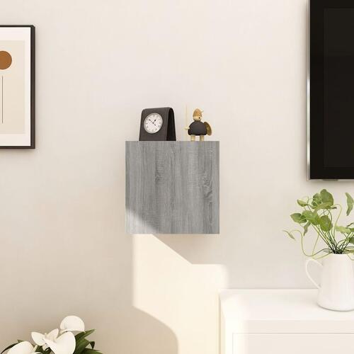 Væghængt tv-skab 30,5x30x30 cm grå sonoma-eg