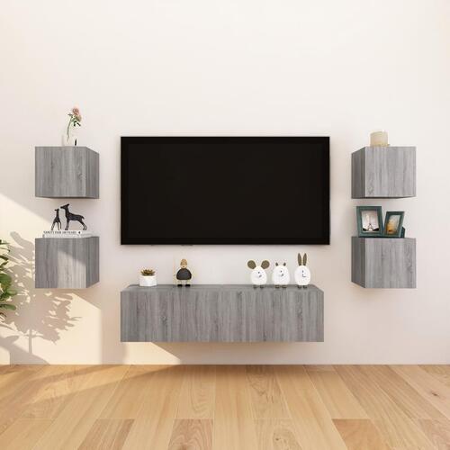 Væghængt tv-skab 30,5x30x30 cm grå sonoma-eg