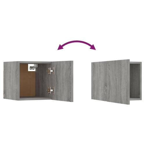 Væghængt tv-skab 30,5x30x30 cm grå sonoma-eg