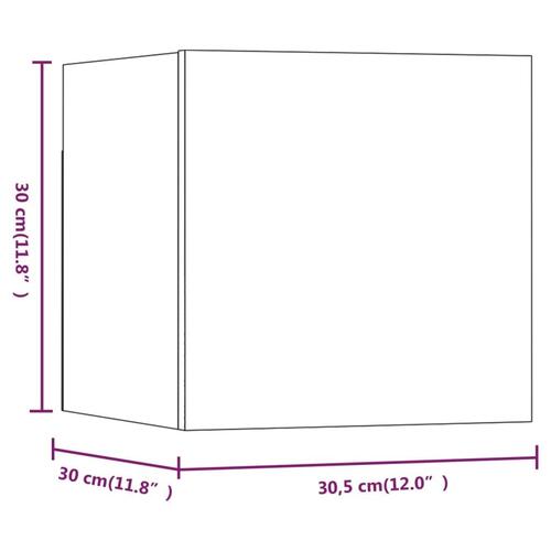 Væghængt tv-skab 30,5x30x30 cm grå sonoma-eg