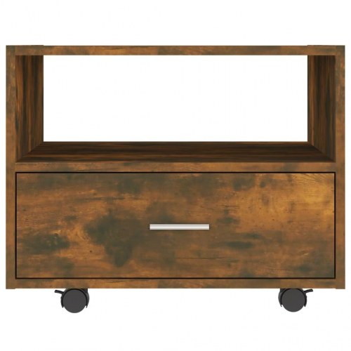 Sofabord 55x55x40 cm konstrueret træ røget egetræsfarve