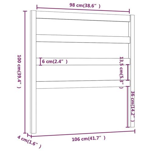 Sengegærde 106x4x100 cm massivt fyrretræ gyldenbrun