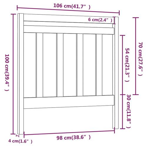 Sengegærde 106x4x100 cm massivt fyrretræ gyldenbrun