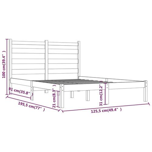 Sengeramme 120x190 cm massivt fyrretræ