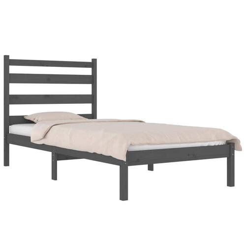 Sengeramme 90x200 cm massivt fyrretræ grå