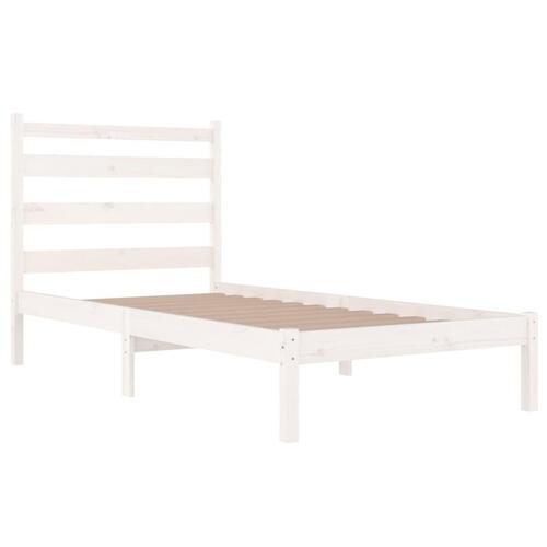 Sengeramme 100x200 cm massivt fyrretræ hvid