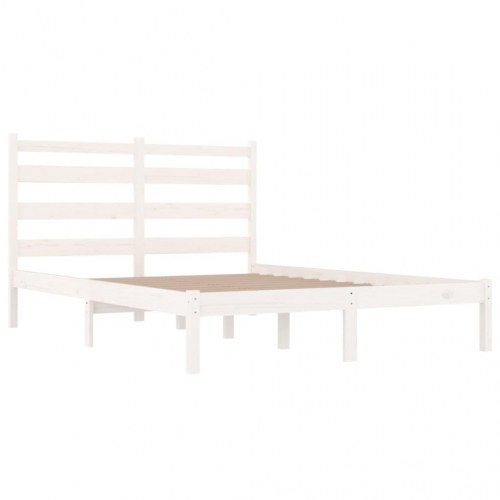 Sengeramme 180x200 cm Super King massivt fyrretræ hvid